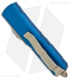 Microtech UTX-85 S/E OTF Automatic Knife Blue (3.125" Bronze) 231-13BL -Microtech Microtech UTX 85 SE blue bronze 231 13BL BHQ 69040 er side