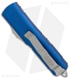 Microtech UTX-85 S/E OTF Automatic Knife Blue (3.125" Stonewash) 231-10BL -Microtech Microtech UTX 85 SE blue sw 231 10BL BHQ 69036 er side