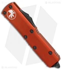 Microtech UTX-85 S/E OTF Automatic Knife Orange (3.125" Black Serr) 231-2OR -Microtech Microtech UTX 85 SE orange black serr 231 2OR BHQ 69048 er spine