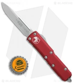 Microtech UTX-85 S/E OTF Automatic Knife Red (3.125" Stonewash) 231-10RD -Microtech Microtech UTX 85 SE red sw 231 10RD BHQ 69037 er size