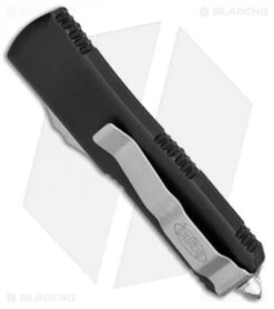 Microtech UTX-85 S/E OTF Automatic Knife Black (3.125" Satin Serr) 231-5 -Microtech Microtech UTX 85 Satin Partial Serrated 231 5 BHQ 48919 jr side