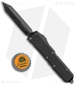Microtech UTX-85 Spartan OTF Automatic Knife Black (3.125" DLC) 230-1DLCT -Microtech Microtech UTX 85 Spartan OTF Auto Black DLC 230 1DLCT BHQ 118801 jr bottlecap