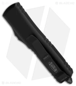 Microtech UTX-85 Spartan Tactical OTF Automatic Knife (3.1" Black Double FS) -Microtech Microtech UTX 85 Spartan Tactical OTF AK 3in Black Double FS BHQ 179140 td side