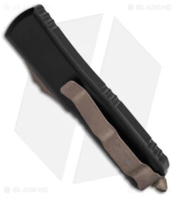 Microtech UTX-85 T/E OTF Automatic Knife Black (3.1" Bronze Apocalyptic Tanto) -Microtech Microtech UTX 85 TE OTF AK Black 3in Bronze Apocalyptic Tanto BHQ 146578 td side