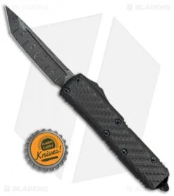 Microtech UTX-85 T/E OTF Automatic Knife CF W/ Copper HW (3.125" Damascus) -Microtech Microtech UTX 85 TE OTF Auto CF Copper HW Damascus BHQ 79635 jr bottlecap