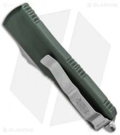 Microtech UTX-85 T/E OTF Automatic Knife OD Green (3.125" Satin) 233-4OD -Microtech Microtech UTX 85 TE OTF Auto OD Green Satin 233 4OD BHQ 93006 jr side