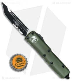 Microtech Makora II OTF Knife D/A Auto (4.45" Stonewash Serr) 106-11 -Microtech Microtech UTX 85 TE OTF OD Green Black Serr 233 2OD BHQ 82309 jr bottlecap jr