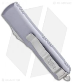 Microtech UTX-85 T/E OTF Automatic Knife GY (3.125" Stonewash Serr) 233-11GY 8 Microtech UTX-85 T/E OTF Automatic Knife GY (3.125" Stonewash Serr) 233-11GY -Microtech Microtech UTX 85 TE SW Serr Gray 233 11GY BHQ 112167 jr side