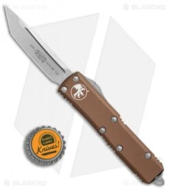 Microtech UTX-85 T/E OTF Automatic Knife Tan (3.125" Stonewash) 233-10TA -Microtech Microtech UTX 85 TE Tan SW BHQ 87577 jr bottlecap