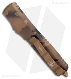 Microtech Ultratech Bayonet OTF Automatic Knife Coyote Camo (3.4" Camo Serr) -Microtech Microtech Ultratech Bayo OTF Auto Coyote Camo Camo Serr BHQ 177323 jr side