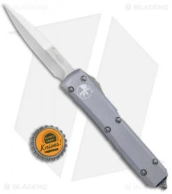Microtech Ultratech Bayonet OTF Automatic Knife Gray CC (3.4" Stonewash) -Microtech Microtech Ultratech Bayo OTF Auto Gray CC 120 10GY BHQ 93055 jr bottlecap