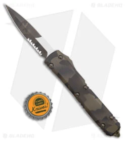 Microtech Ultratech Bayonet OTF Automatic Knife Olive Camo (3.4" Camo Serr) -Microtech Microtech Ultratech Bayo OTF Auto Olive Camo Camo Serr BHQ 176479 jr bottlecap