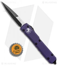 Microtech Ultratech Bayonet OTF Automatic Purple (3.4" Black) -Microtech Microtech Ultratech Bayo OTF Auto Purple Black 120 1PU BHQ 13559 jr bottlecap