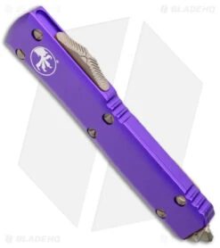 Microtech Ultratech Bayonet OTF Knife Purple Al (3.4" Bronze Apocalyptic) -Microtech Microtech Ultratech Bayo OTF Auto Purple Bronze Apocalyptic BHQ 175645 jr spine