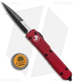Microtech Ultratech Bayonet OTF Automatic Knife Red (3.4" Black) 120-1RD -Microtech Microtech Ultratech Bayonet OTF Auto Red Black 120 1RD BHQ 7610 jr bottlecap
