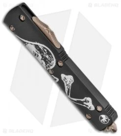 Microtech Ultratech D/E OTF Auto Knife Death Card Right (Bronze Apocalyptic) -Microtech Microtech Ultratech D E OTF Auto Knife Death Card Right Bronze Apocalyptic 122 13DC BHQ 50101 LS Spine