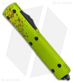 Microtech Ultratech D/E OTF Knife Zombie Tech (3.4" Black Serr) -Microtech Microtech Ultratech D E OTF Knife Zombie Tech CC 3.4 Black Serr 122 3Z BHQ 13381 LS Spine 2