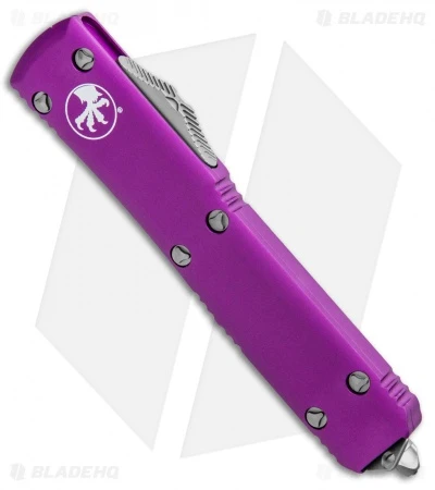 Microtech Ultratech T/E OTF Automatic Knife Violet (3.4" Satin Serr) 123-5VI 4 Microtech Ultratech T/E OTF Automatic Knife Violet (3.4" Satin Serr) 123-5VI - Image 2