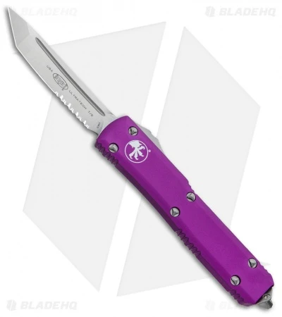 Microtech Ultratech T/E OTF Automatic Knife Violet (3.4" Satin Serr) 123-5VI 3 Microtech Ultratech T/E OTF Automatic Knife Violet (3.4" Satin Serr) 123-5VI