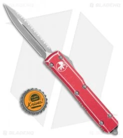 Microtech Ultratech D/E OTF Automatic Knife Distressed Red (3.4" SW Full Serr) 9 Microtech Ultratech D/E OTF Automatic Knife Distressed Red (3.4" SW Full Serr) -Microtech Microtech Ultratech DE OTF Auto Distressed Red SW Full Serr 122 12DRD BHQ 108179 jr bottlecap