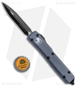 Microtech Ultratech D/E OTF Automatic Knife Gray CC (3.4" Black) 122-1GY -Microtech Microtech Ultratech DE OTF Auto Gray CC Black 122 1GY BHQ 51902 jr bottlecap