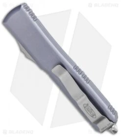 Microtech Ultratech S/E OTF Automatic Gray (3.4" Stonewash) 121-10 GY -Microtech Microtech Ultratech DE OTF Auto Gray CC SW 121 10GY BHQ 72293 jr side