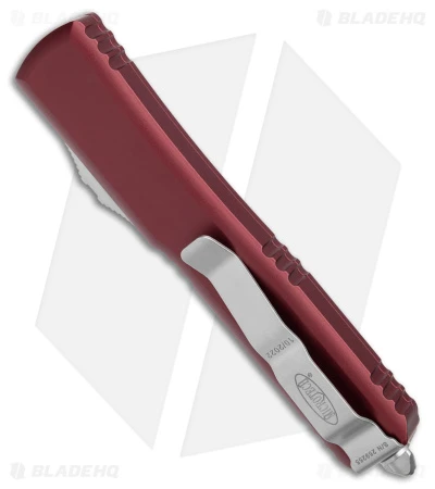 Microtech Ultratech D/E OTF Automatic Knife Merlot (3.4" Stonewash Serr) 5 Microtech Ultratech D/E OTF Automatic Knife Merlot (3.4" Stonewash Serr) - Image 3