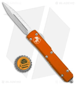 Microtech Ultratech OTF D/E Automatic Knife Orange CC (3.4" SW Full Serr) -Microtech Microtech Ultratech DE OTF Auto Orange Full SW Serr BHQ 97793 jr bottlecap