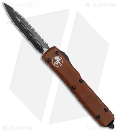 Microtech Ultratech D/E OTF Automatic Knife Tan CC (3.4" Black Full Serr) 3 Microtech Ultratech D/E OTF Automatic Knife Tan CC (3.4" Black Full Serr)