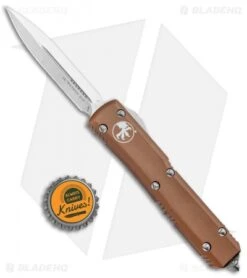 Microtech Ultratech D/E OTF Automatic Knife Tan CC (3.4" Satin) 122-4TA -Microtech Microtech Ultratech DE OTF Auto Tan CC Satin 122 4TA BHQ 51909 jr bottlecap