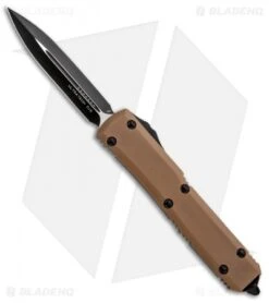 Microtech Ultratech D/E OTF Automatic Knife Tan G-10 (3.4" Black) 122-1GTTA