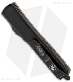 Microtech Ultratech D/E OTF Automatic Knife Tan G-10 (3.4" Black) 122-1GTTA -Microtech Microtech Ultratech DE OTF Auto Tan G 10 Black 122 1GTTA BHQ 84504 jr side