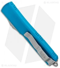 Microtech Ultratech D/E OTF Automatic Knife Turquoise CC (3.4" Apocalyptic) -Microtech Microtech Ultratech DE OTF Auto Turquoise CC Apocalyptic 122 10APTQ BHQ 95159 jr side
