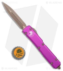 Microtech Ultratech D/E OTF Automatic Knife Violet (3.4" Bronze Apocalyptic) -Microtech Microtech Ultratech DE OTF Auto Violet Bronze Apocalyptic BHQ 176904 jr bottleca