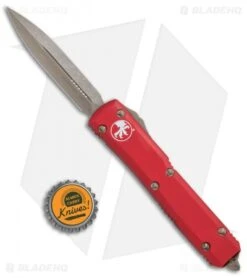 Microtech Ultratech D/E OTF Automatic Knife Red (3.4" Bronze) 122-13RD -Microtech Microtech Ultratech DE OTF Red Bronze 122 13RD BHQ 74526 jr bottlecap