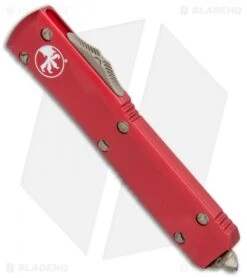 Microtech Ultratech D/E OTF Automatic Knife Red (3.4" Bronze) 122-13RD -Microtech Microtech Ultratech DE OTF Red Bronze 122 13RD BHQ 74526 jr spine