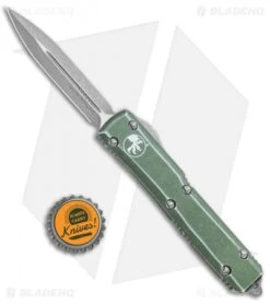 Microtech Ultratech D/E OTF Automatic Knife Distressed OD Green (3.4" Stonewash) -Microtech Microtech Ultratech DE SW Standard Distressed OD Green 122 10DOD BHQ 111438 jr bottlecap