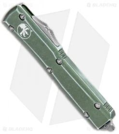 Microtech Ultratech D/E OTF Automatic Knife Distressed OD Green (3.4" Stonewash) -Microtech Microtech Ultratech DE SW Standard Distressed OD Green 122 10DOD BHQ 111438 jr spine