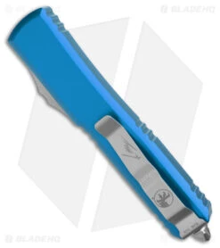 Microtech Ultratech Hellhound Tanto OTF Automatic Knife Blue (3.4" SW) -Microtech Microtech Ultratech Hellhound Signature Series OTF Auto Blue Tanto SW BHQ 176872 jr side