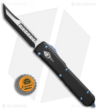 Microtech Ultratech Hellhound Tanto OTF Automatic Knife W/ Blue HW (Two-Tone) 6 Microtech Ultratech Hellhound Tanto OTF Automatic Knife W/ Blue HW (Two-Tone) - Image 4