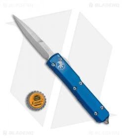 Microtech Ultratech Bayonet OTF Automatic Knife Blue CC (3.4" Satin) -Microtech Microtech Ultratech OTF Bayo Blue Satin 120 4BL BHQ 67449 jr bottlecap