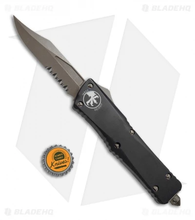 Microtech Combat Troodon Bowie OTF Automatic Knife (3.8" Bronze Serr) 146-14 6 Microtech Combat Troodon Bowie OTF Automatic Knife (3.8" Bronze Serr) 146-14 - Image 4