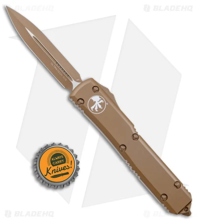Microtech Ultratech D/E OTF Automatic Knife (3.5" Cerakote Tan) 122-1 CTA 6 Microtech Ultratech D/E OTF Automatic Knife (3.5" Cerakote Tan) 122-1 CTA - Image 4