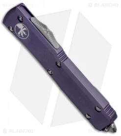 Microtech Ultratech Spartan OTF Automatic Knife CC Purple (3.4" Stonewash) -Microtech Microtech Ultratech OTF Spartan SW Purple 223 10PU BHQ 52043 jr sheath