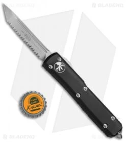 Microtech Ultratech T/E OTF Automatic Knife CC (3.4" Bead Blast Full Serr) -Microtech Microtech Ultratech OTF TE Black BB Full Serr 123 9 BHQ 67982 jr bottlecap