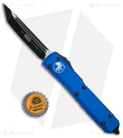 Microtech Ultratech Tanto OTF Automatic Knife Blue CC (3.4" Black) 123-1BL -Microtech Microtech Ultratech OTF TE Blue Black 122 7BL BHQ 24010 jr bottlecap 1 2