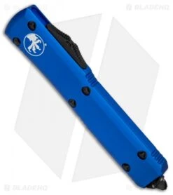 Microtech Ultratech Tanto OTF Automatic Knife Blue CC (3.4" Black) 123-1BL -Microtech Microtech Ultratech OTF TE Blue Black 122 7BL BHQ 24010 jr spine