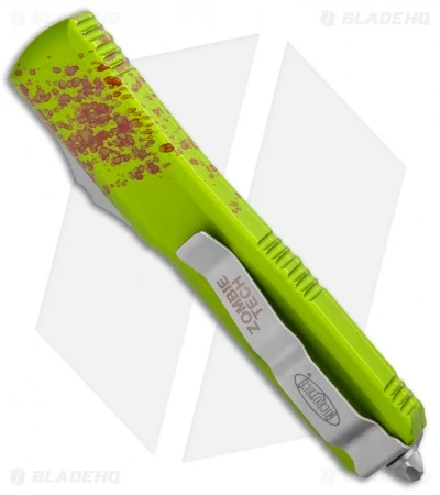 Microtech Ultratech S/E Green Zombie Tech OTF Knife (3.5" Stonewash Serr) 5 Microtech Ultratech S/E Green Zombie Tech OTF Knife (3.5" Stonewash Serr) - Image 3