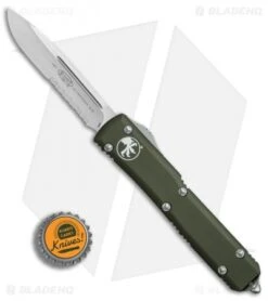 Microtech Ultratech S/E OTF Automatic OD Green CC (3.4" Satin Serr) -Microtech Microtech Ultratech SE OD Green CC satin serr BHQ 67531 er bottlecap