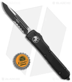 Microtech Ultratech S/E OTF Automatic Knife Tactical Black (3.4" Black Serr) -Microtech Microtech Ultratech SE OTF Auto Black Black Serr BHQ 51727 jr bottlecap